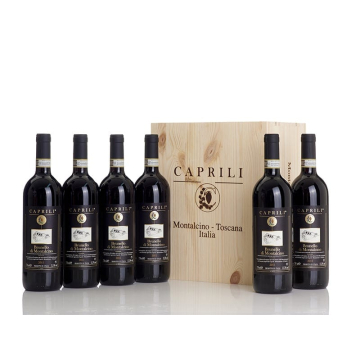 Brunello di Montalcino DOCG 6 bottiglie in Cassa Legno originale – Caprili